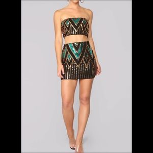 Fashion Nova Two-Piece Sequin Set